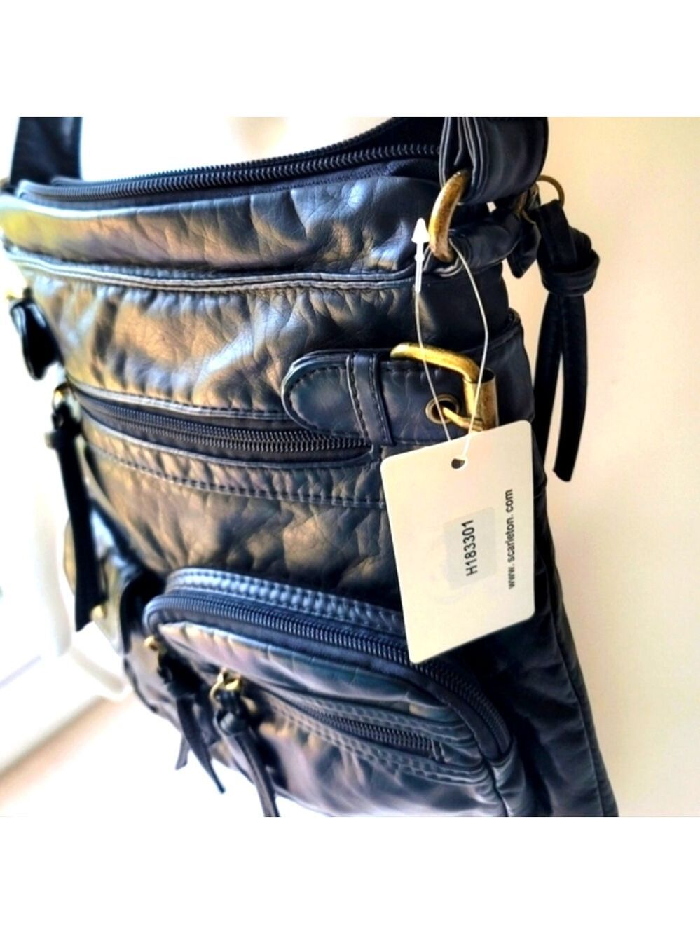 Scarleton Women's Faux Leather Black Crossbody Bag